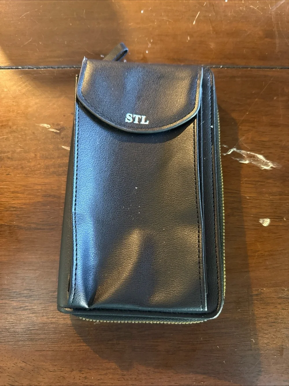 Black Leather Phone & Accessory Wallet